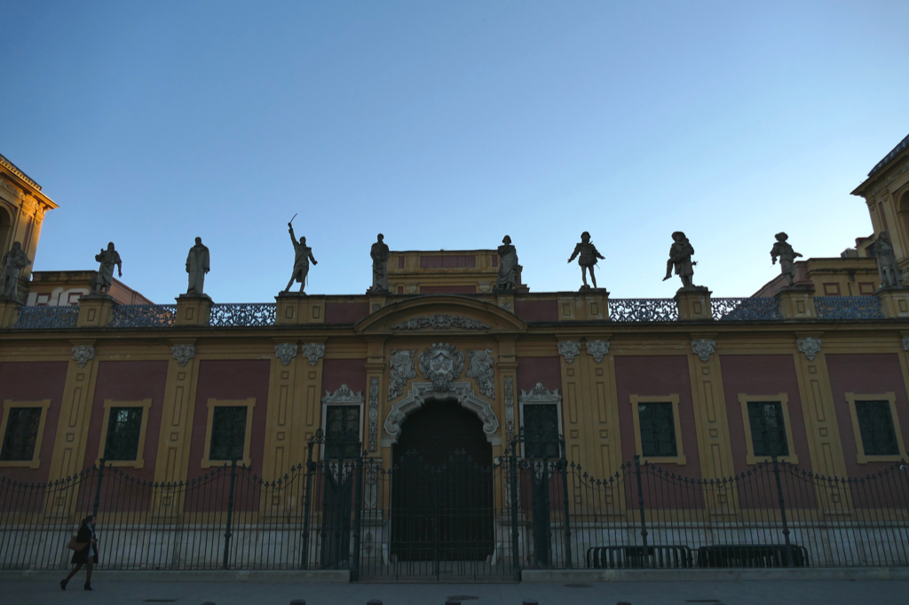 gallery of twelve eminent Sevillians on the Palacio de San Telmo, visited during Three Days Seville Andalusia 