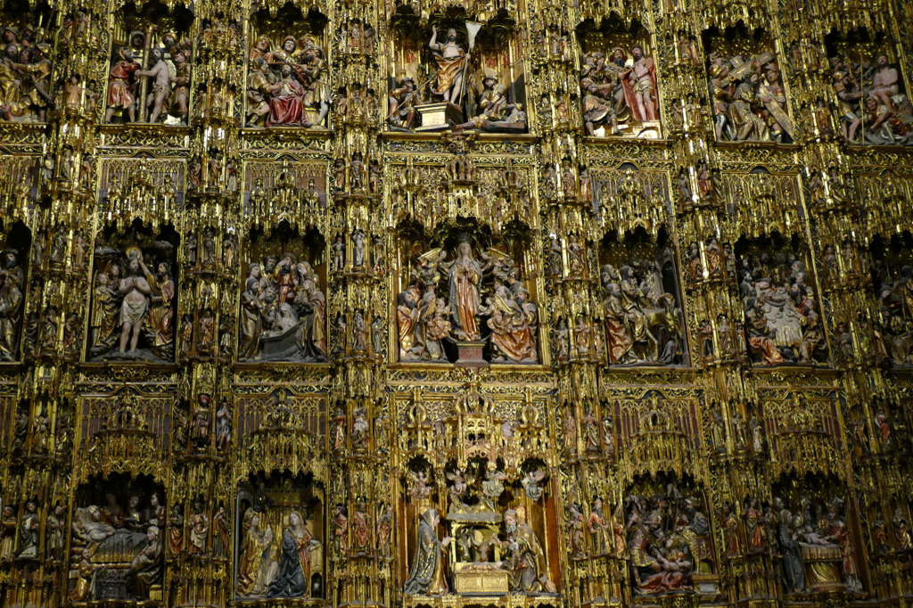 The main alter piece at the Cathedral in Seville.