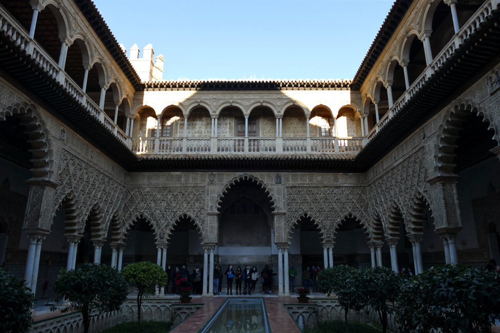 Patio de las Doncellas, the Courtyard of the Maidens, at the Alcazár, visited during Three Days Seville Andalusia 