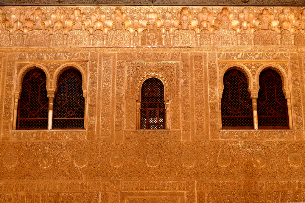 Façade of Comares at the Alhambra in Granada.