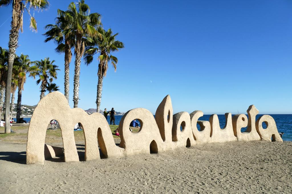 La Malagueta sign in Malaga