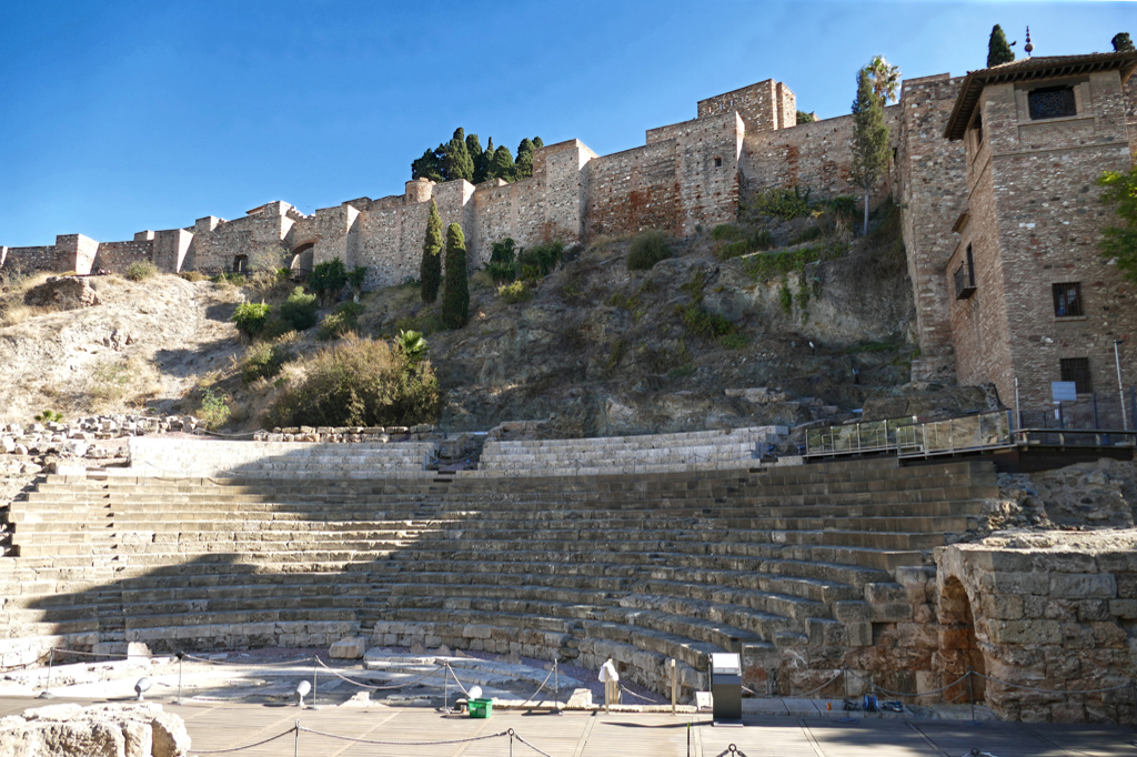 Moorish Alcazaba and Roman Theater in Malaga, the Hometown of Picasso,