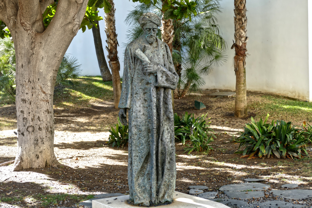 Statue of Solomon ibn Gabirol in Malaga, the Hometown of Picasso