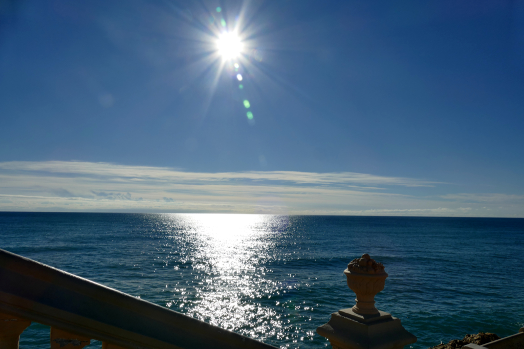 View of the Mediterranean from the Baluard de Sitges.