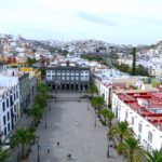 Looking at the Plaza de Santa Ana and the town hall from the Catedral Metropolitana de Santa Ana de Canarias.