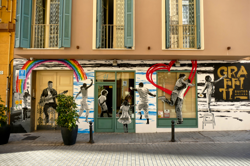 Facade of the Graffiti Suits in Malaga