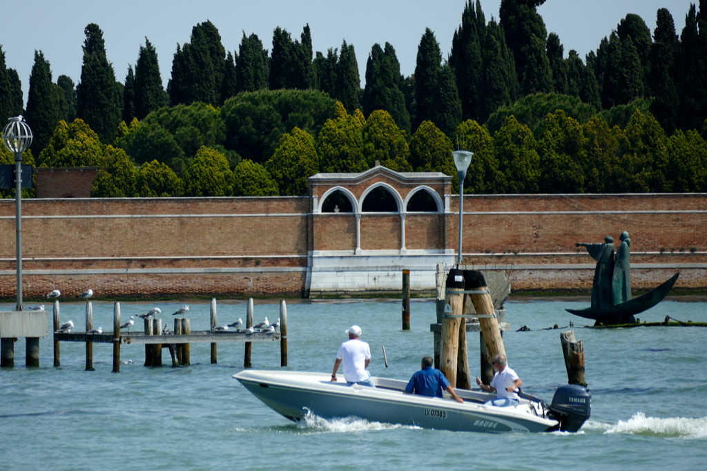 The Cimitero di San Michele, Venice's graveyard, is located halfway between the Centro Storico and Murano.