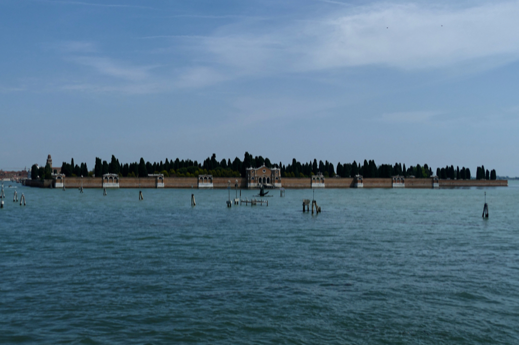 The Cimitero di San Michele, Venice's graveyard, is located halfway between the Centro Storico and Murano.
