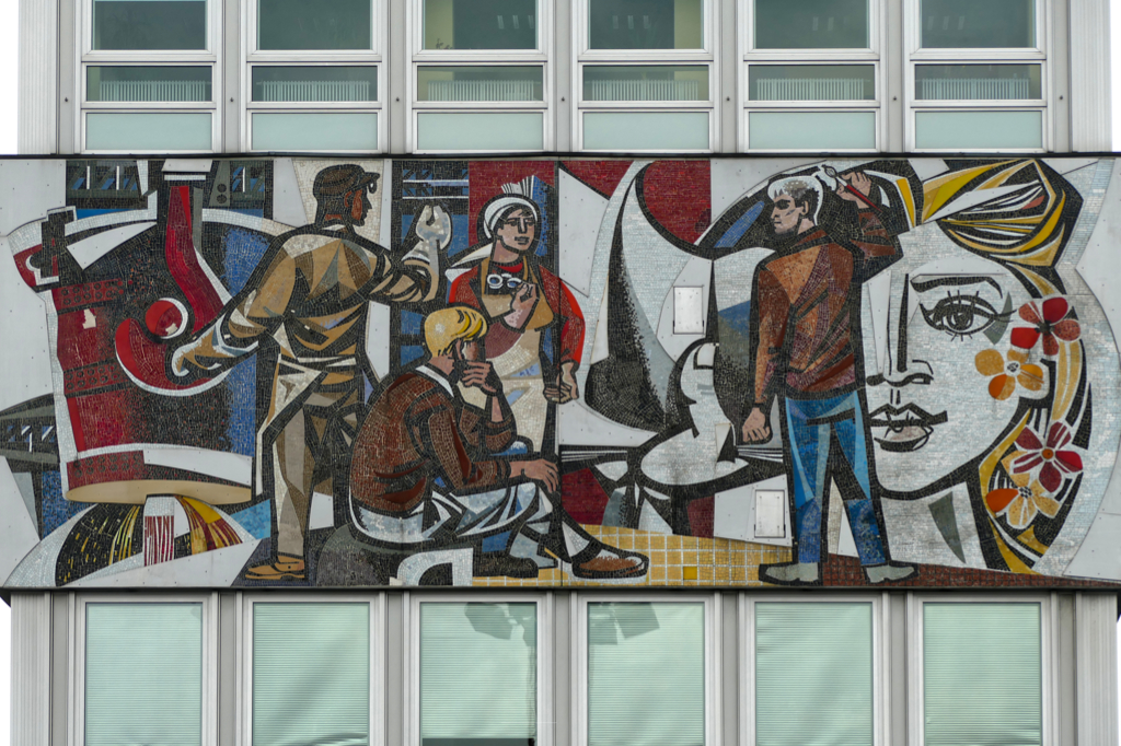 World-famous mosaic frieze “Our Life” by Walter Womacka