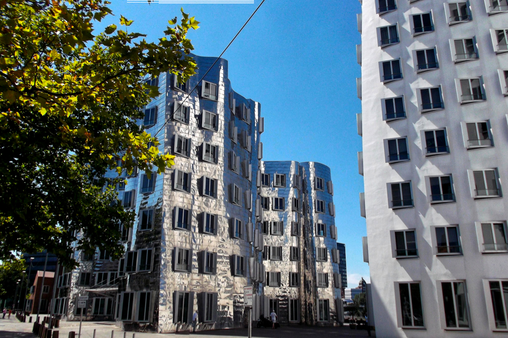 Glittering buildings by Mr. Frank Gehry in Dusseldorf.