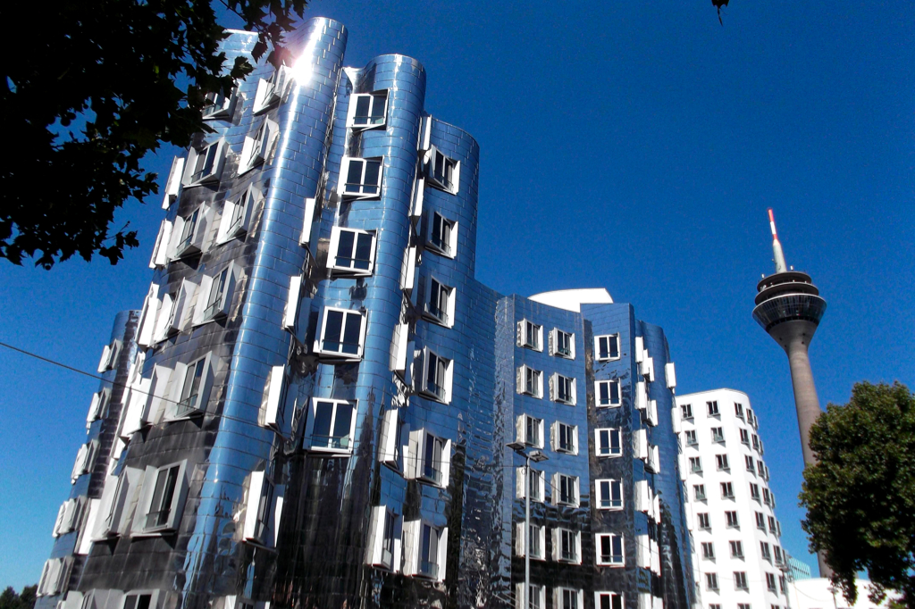 Glittering buildings by Mr. Frank Gehry in Dusseldorf.