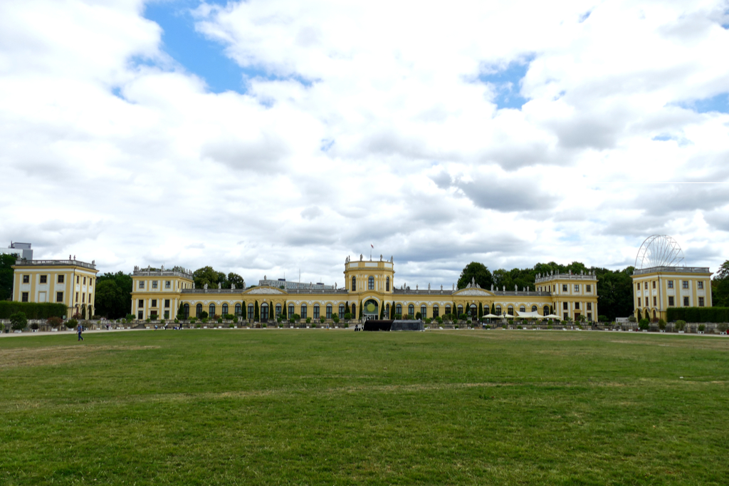 The Orangerie amidst the lush greenery Karlsaue in Kassel.