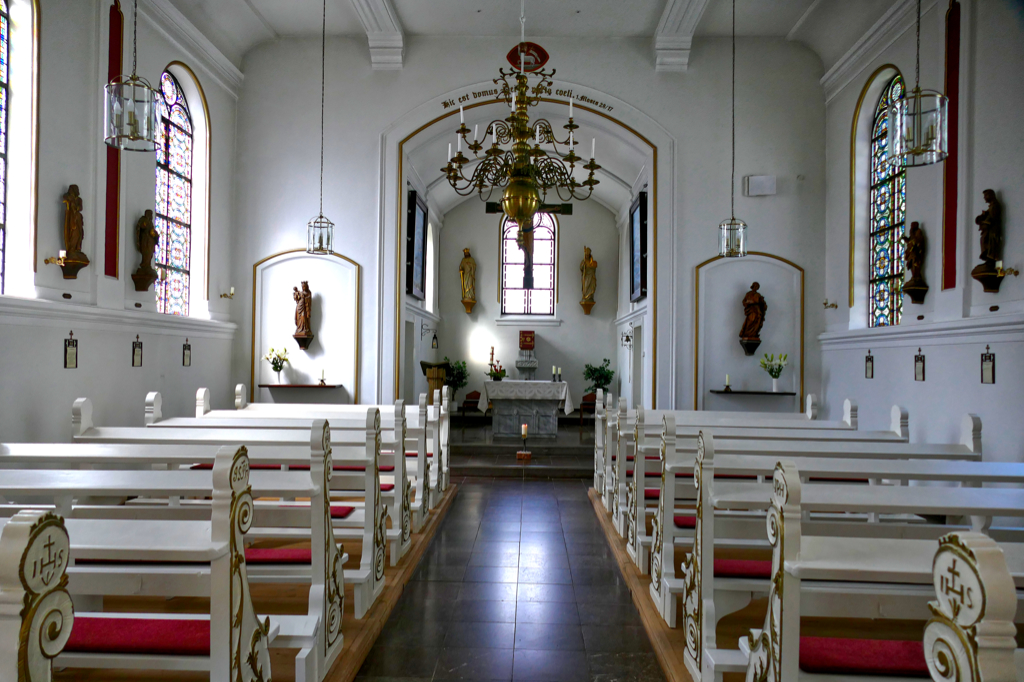Inside the Catholic Saint Knud Church in Friedrichstadt.
