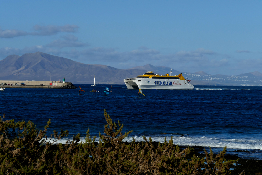 Ferry from Lanzarote to Fuerteventura.