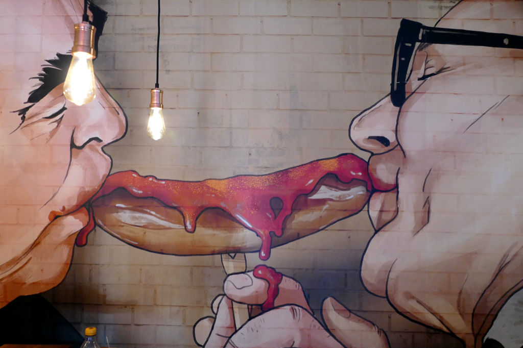 Mural at a snack joint in Berlin