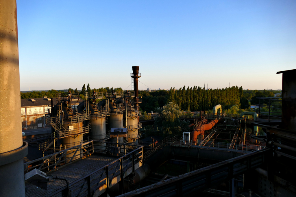 View from atop of the former sweltery at the Landschaftspark Nord in Duisburg