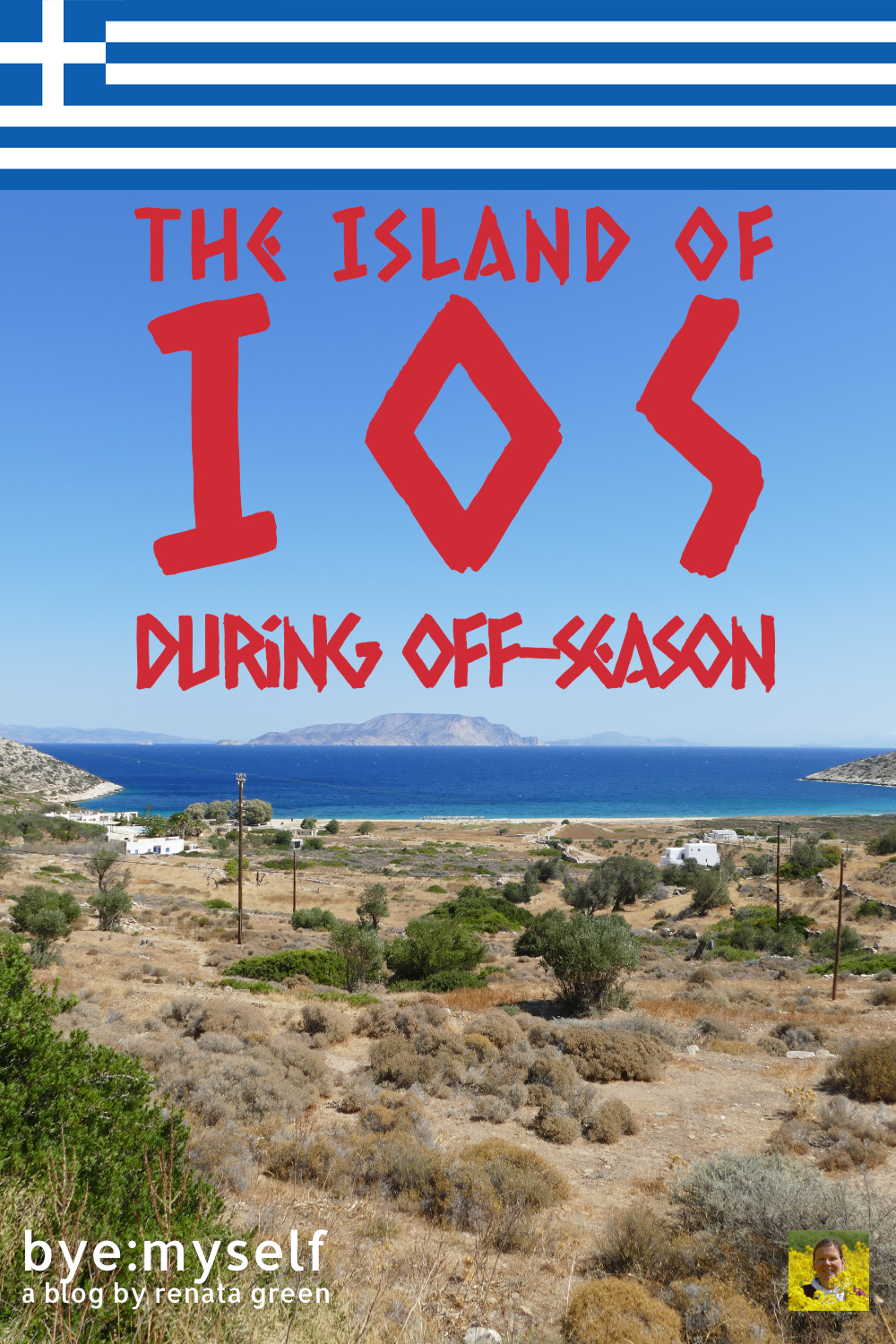 Pinnable Picture for the Post on The Island of IOS During Off-Season