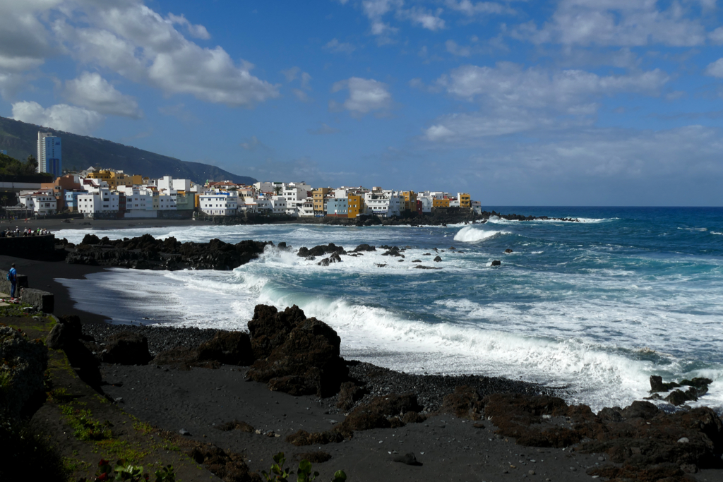 Lava Beach in Puerto de la Cruz on Tenerife a microcontinent