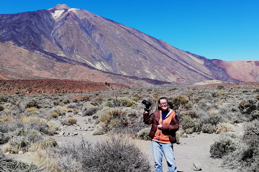 Renata Green with Mount Teide in the backdrop