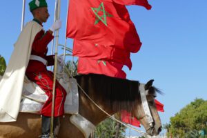 Guard on a horse in Rabat, one of the Imperial Cities of Morocco