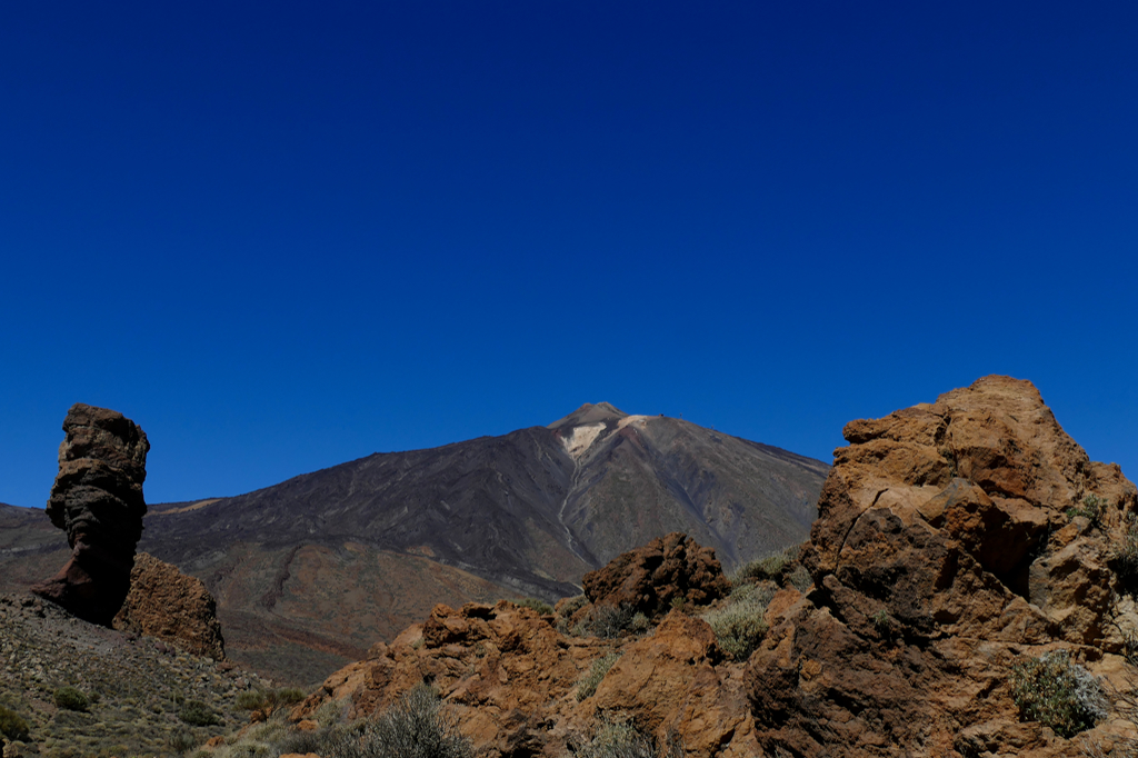 Majestic Mount Teide and the amazing stone formation below.