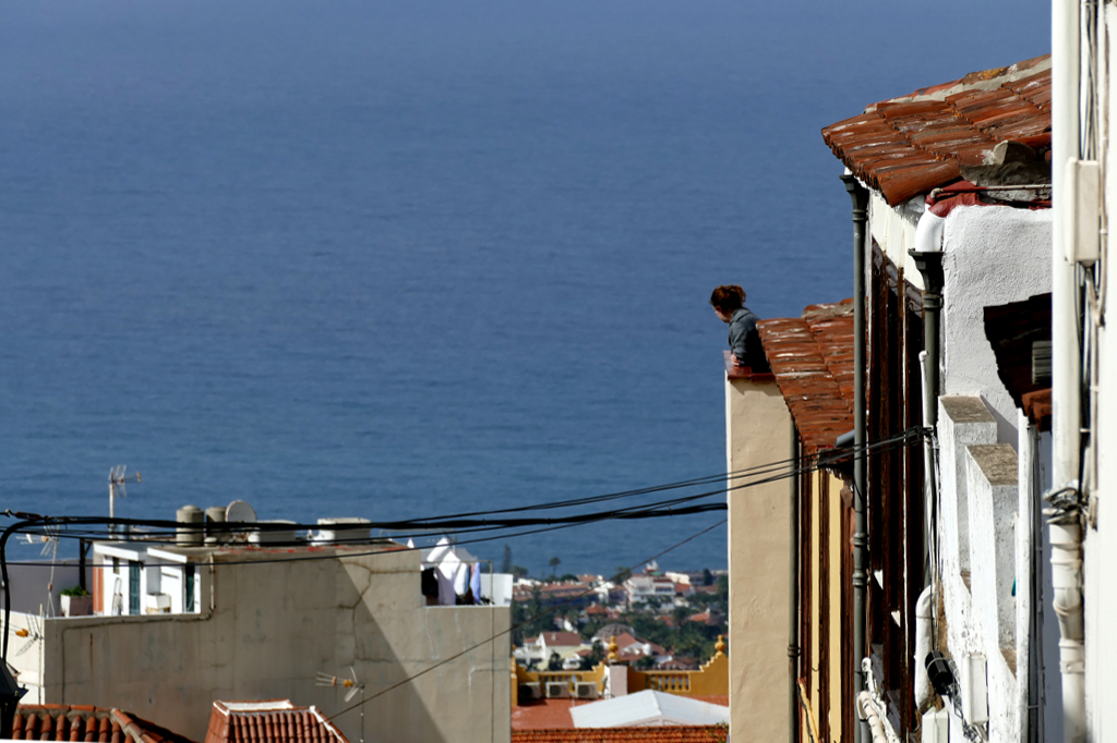 Woman overlooking the town of La Orotava.