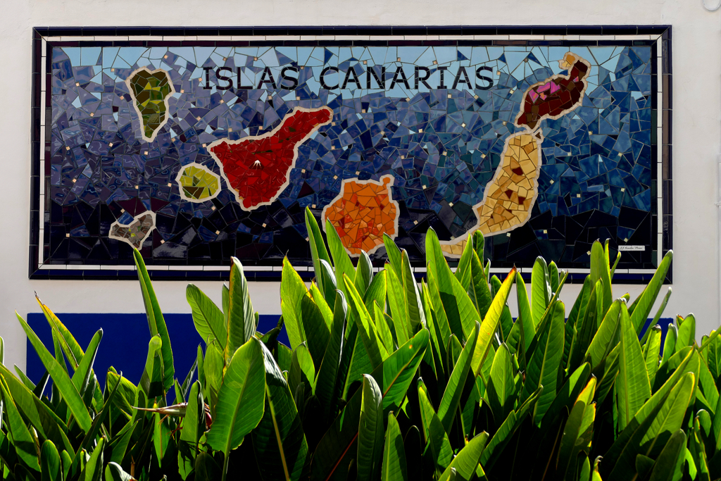 Mosaic of the Canary Islands in Puerto de la Cruz in Tenerife