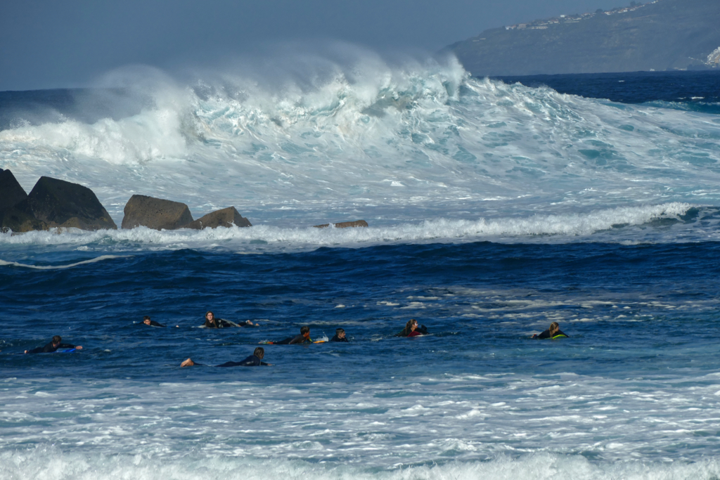 The sea off the coast of Puerto de la Cruz on Tenerife