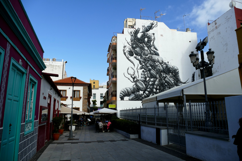 Mural La Cucaracha in Puerto de la Cruz by Belgian star muralist ROA.