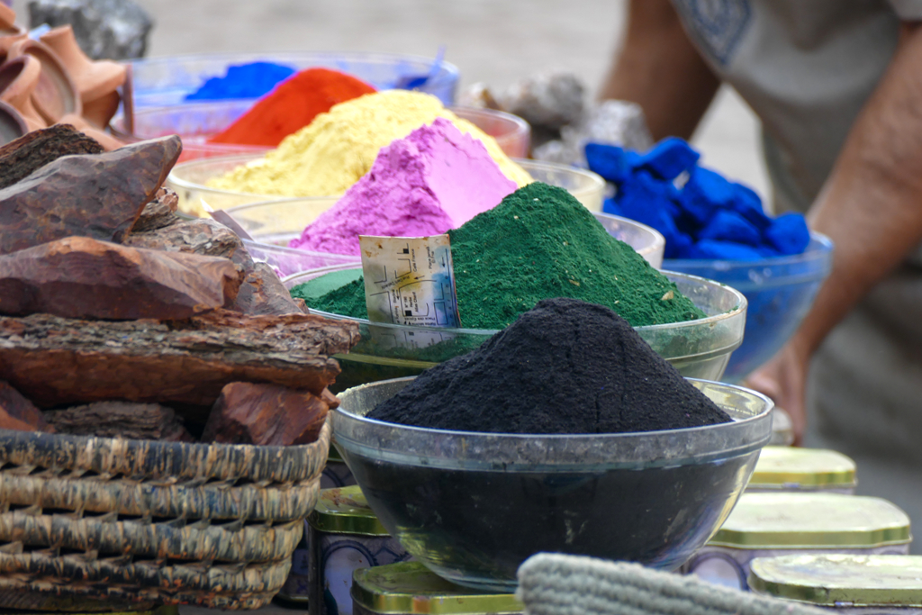 Dying powder in Marrakech