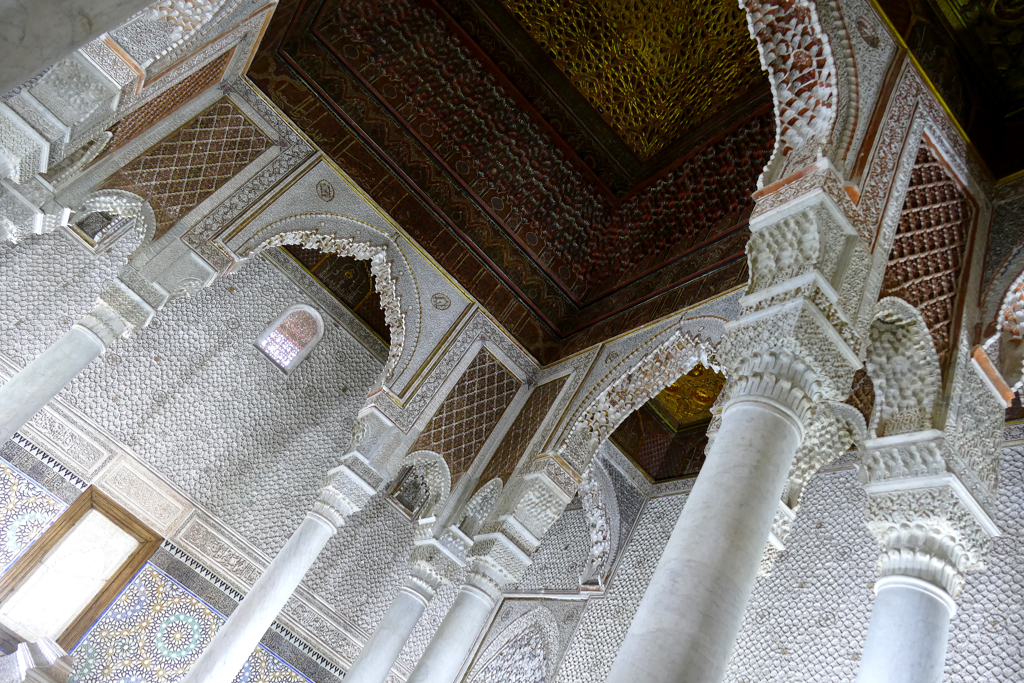 Ceiling of the The Chamber of the Twelve Columns, the mausoleum of Sultan Ahmad al-Mansur.