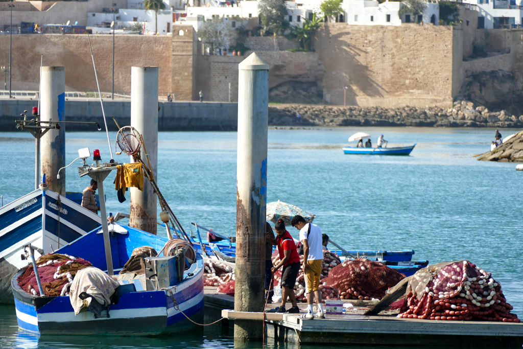 Boats on the Bou Regreg in Rabat.