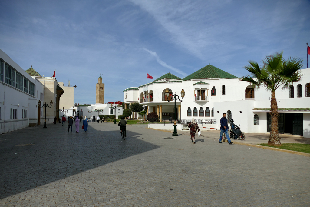 The Medina of Rabat with the minaret of the Grand Mosque in the backdrop, visited on two days in Rabat.