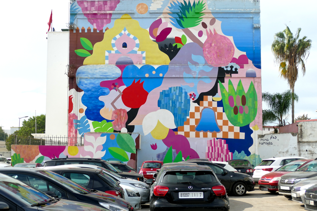 Mural by Mina Hamada on the occastion of the Jidar Street Art Festival in Rabat