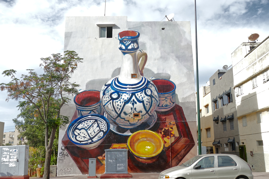 Mural by Manolo Mesa on the occasion of Jidar Street Art Rabat Morocco