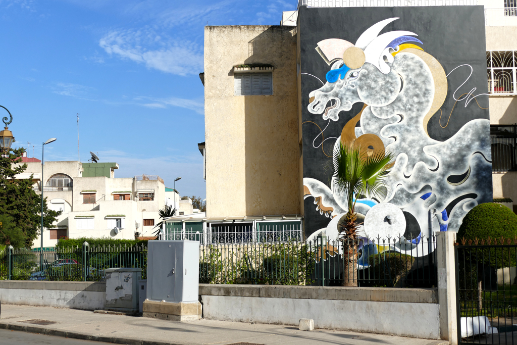 Mural by Eru and Emu Arizono on the occasion of the Jidar Street Art Festival in Rabat 