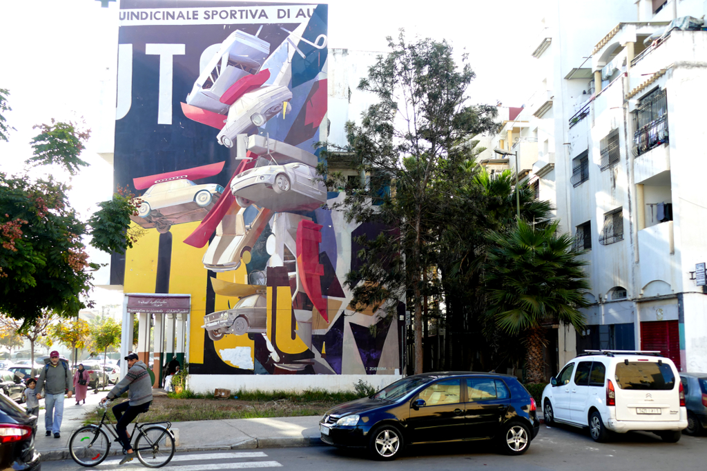 Mural by ZOER CSX on the occasion of the Jidar Street Art Rabat Morocco