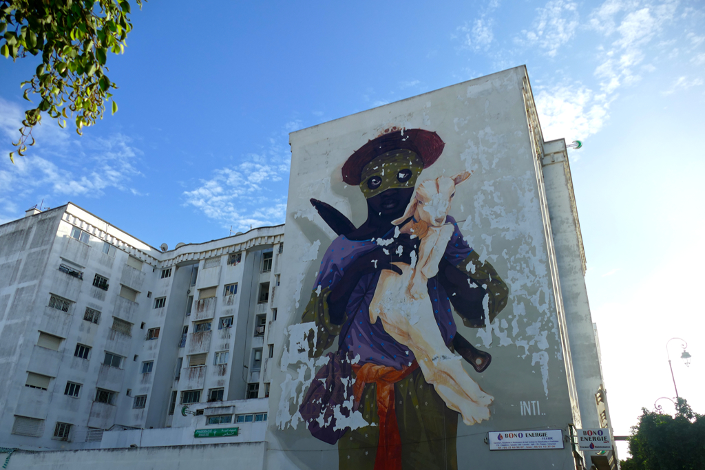Mural by INTI on the occastion of the first Jidar Street Art Festival in Rabat in 2015
