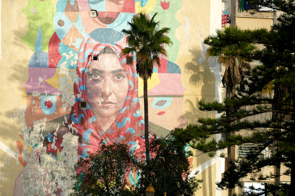 Mural by Decertor on the occastion of the Jidar Street Art Festival in Rabat
