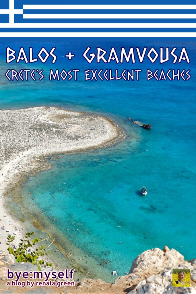 Pinnable Picture for the Post BALOS and GRAMVOUSA - Crete's Most Excellent Beaches