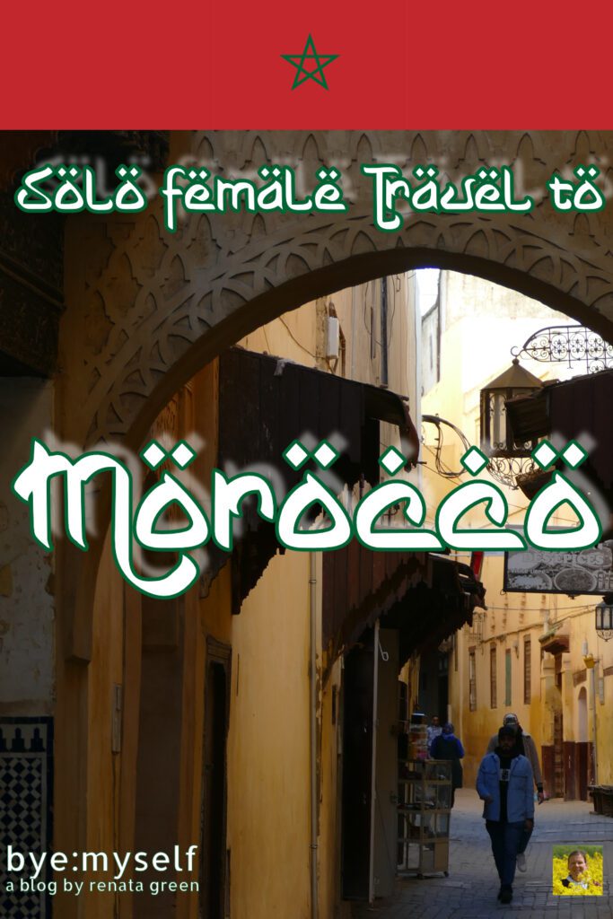 Pinnable Picture for the post on Solo Female Travel to Morocco