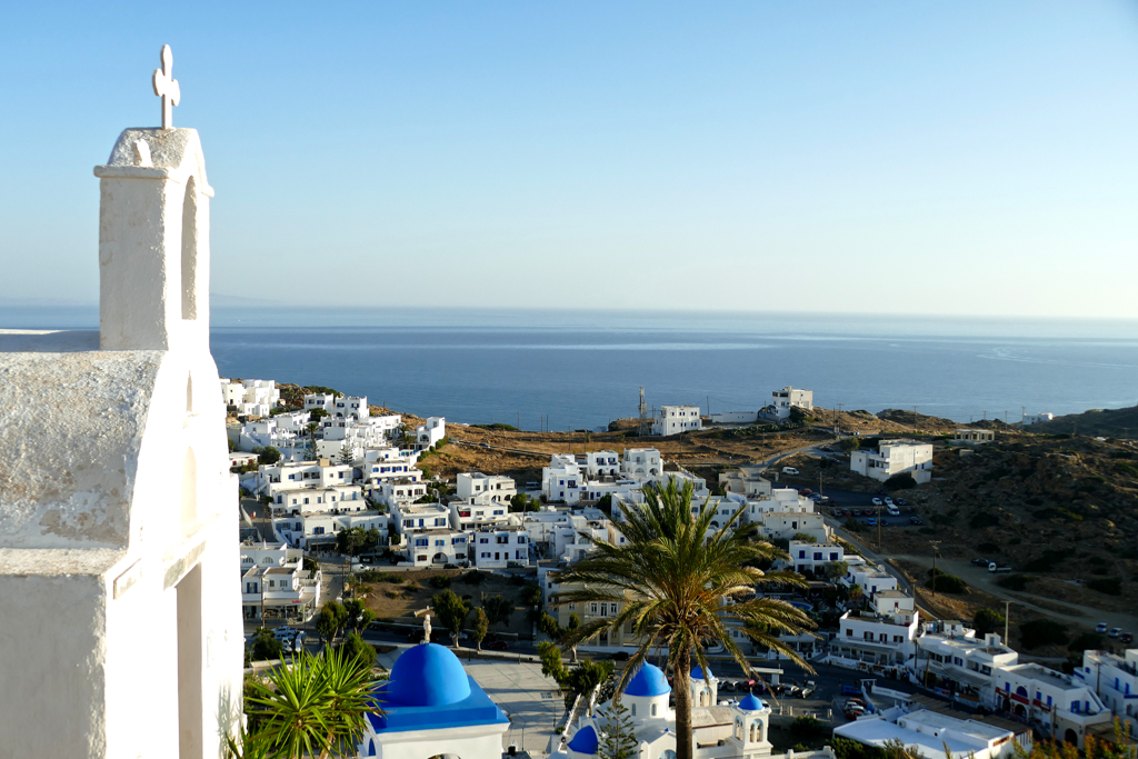 View from the Chapel of Agios Eleftherios of Ios and the Aegean Sea.