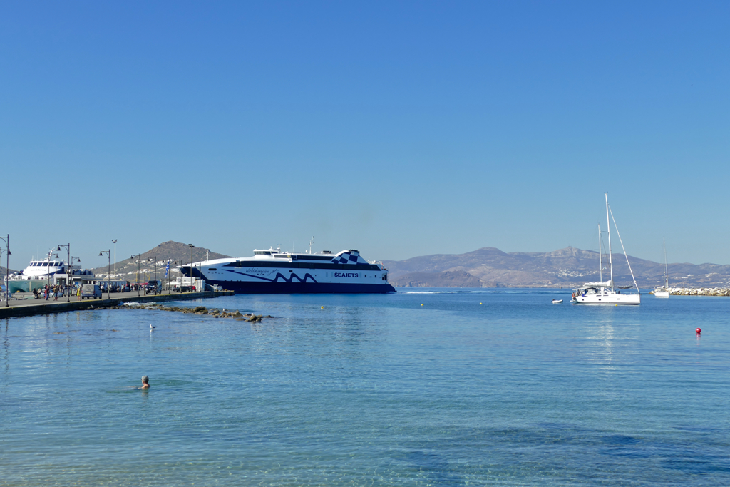 Ferry in the port of Naxos.