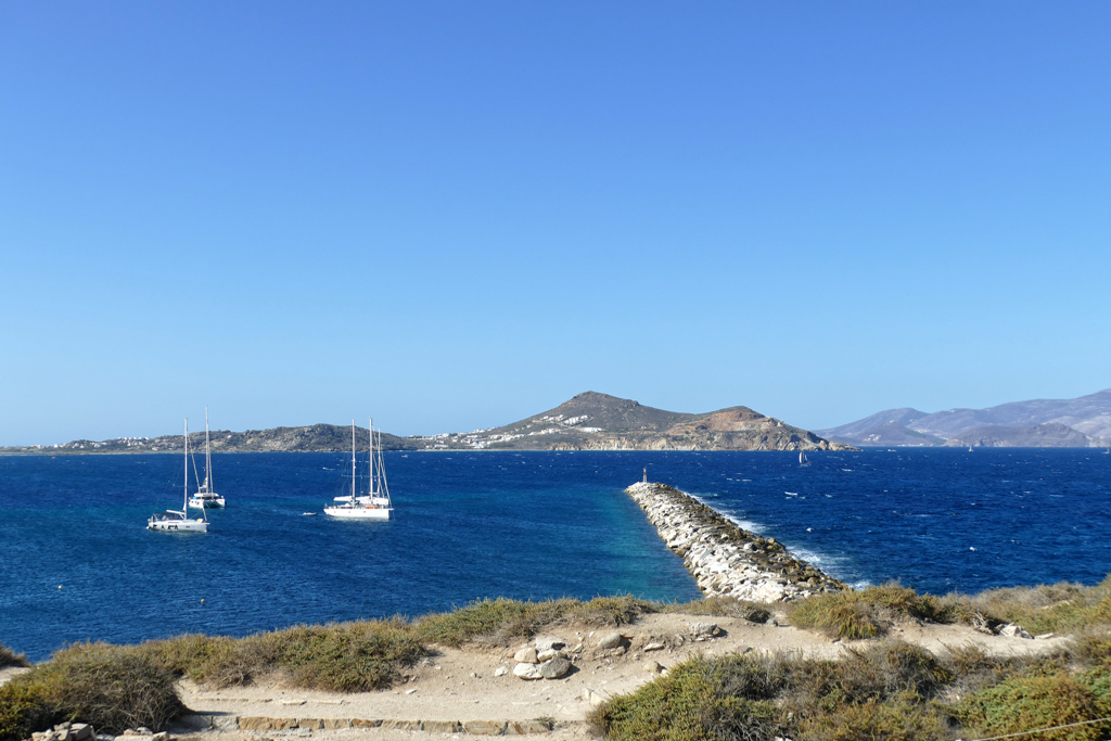 Sail boats in the harhor of Naxos