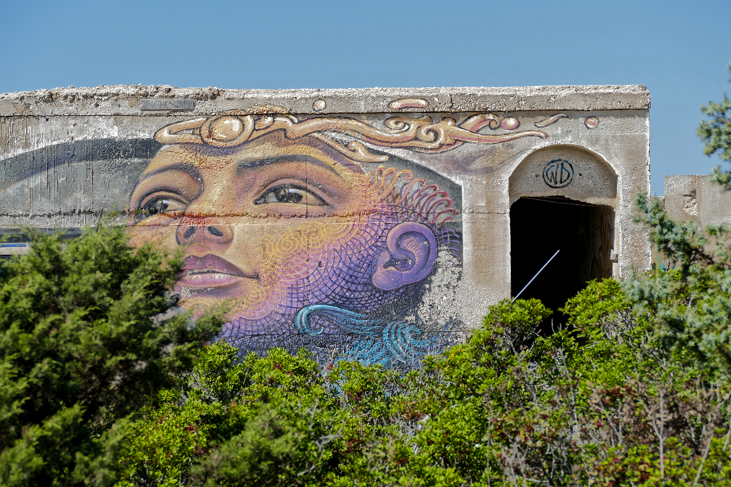 Mural by WD Wild Drawing at the Hotel Ruins of Alyko