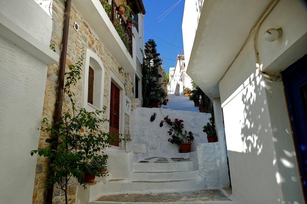 The mountainous village of Filoti on the island of Naxos.