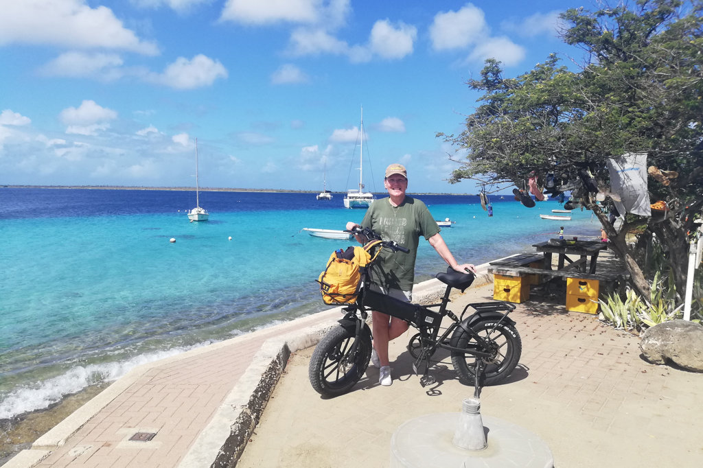Renata Green exploring Bonaire on an E-bike.