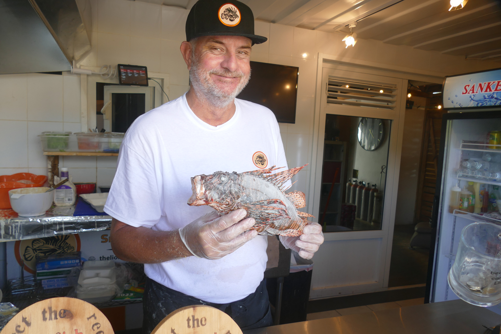 Patrick at the The LionFish Snack Aruba