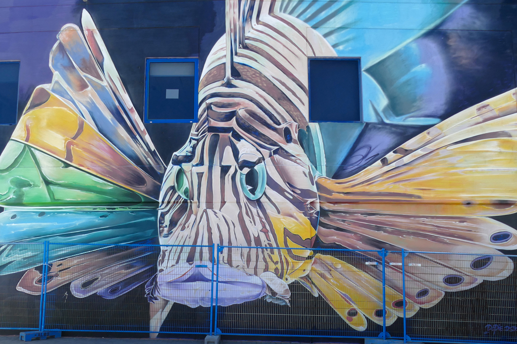 A lionfish depicted by streetartist dopie.dsk from Amsterdam.