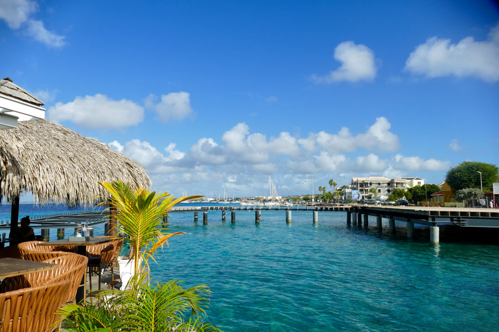 Pier at Kralendijk,  illustrating the post on Island Hopping between Aruba Bonaire, and Curacao.